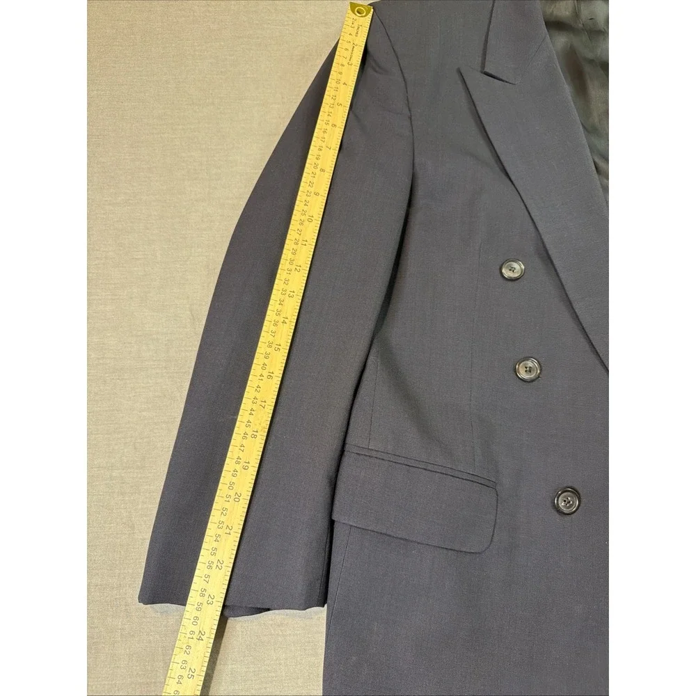 VTG Burberrys Blazer‎ Mens Sz 44R Blue Wool Double Breasted Made USA 80s Jacket